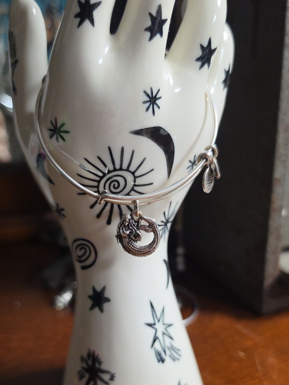 Alex And Ani Silver Mermaid Charm Bangle Bracelet